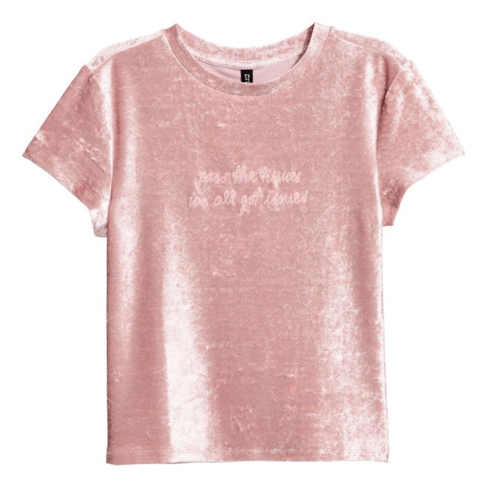 Baby Pink Crushed Velvet Top